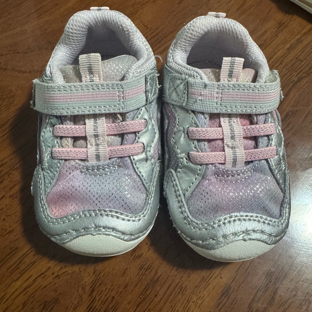 Stride Rite Stylish Pink and Silver Kids Shoes